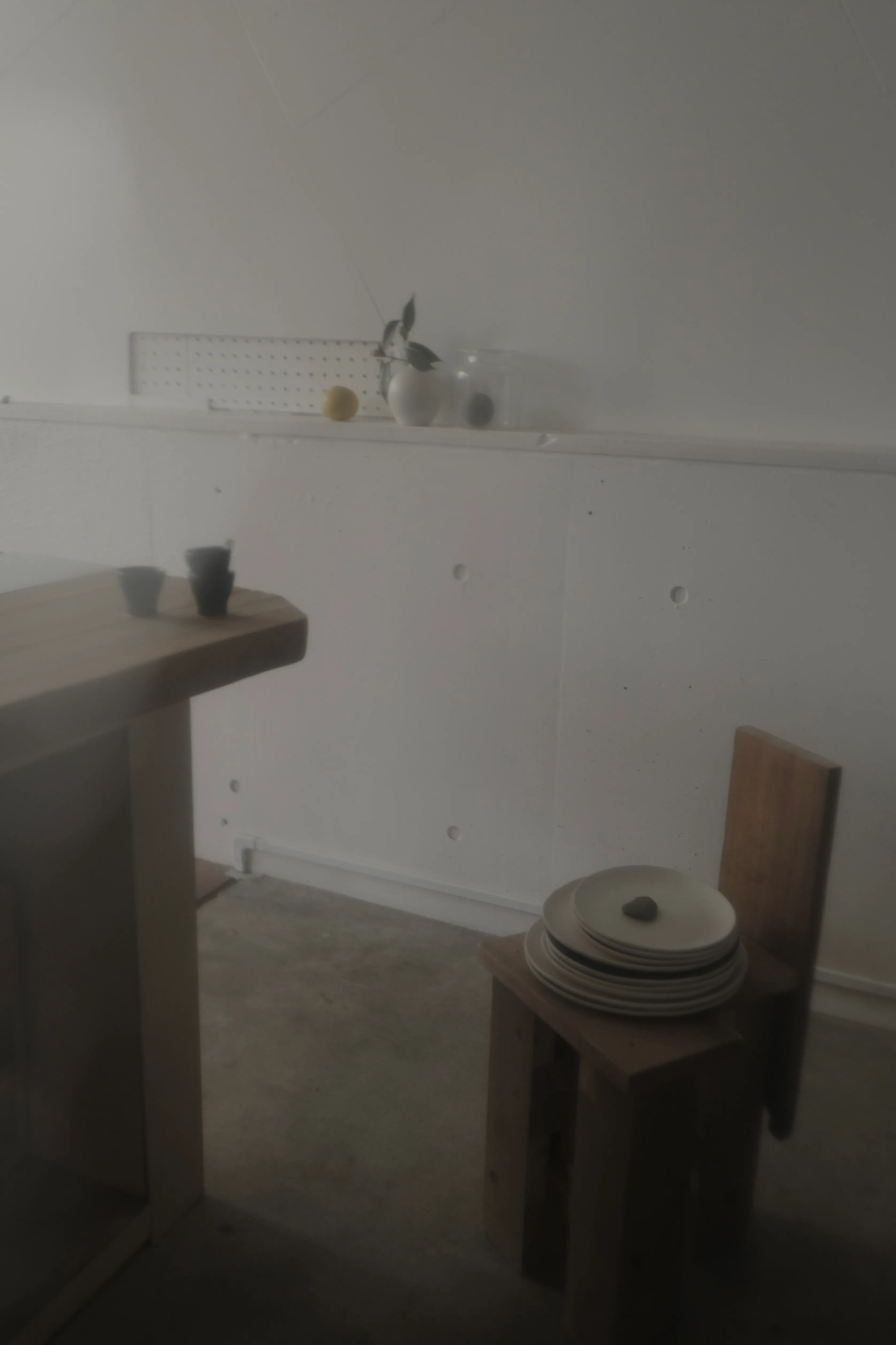 image of plates on a chair